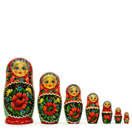 Flower Wooden Russian Nesting Dolls Matryoshka