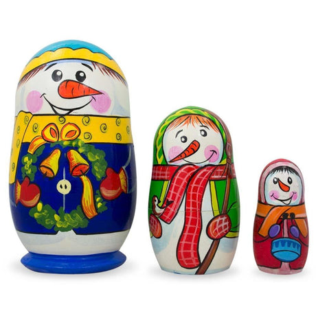 Snowmen Wooden Nesting Dolls