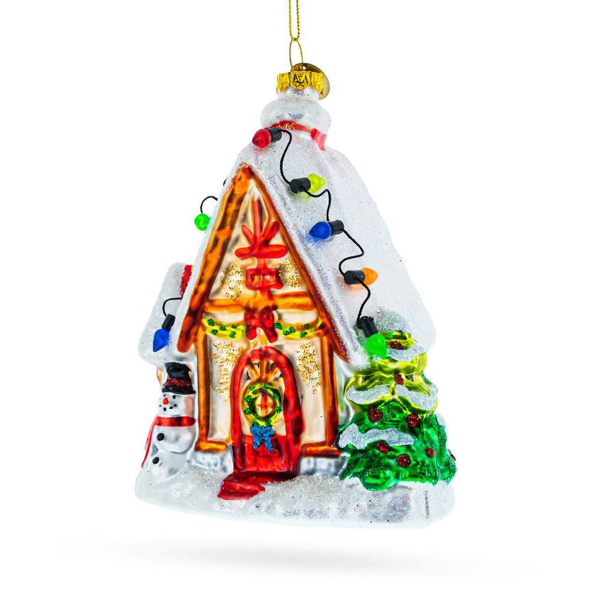 Glass Gingerbread Delight Blown Glass Christmas Ornament in Multi color