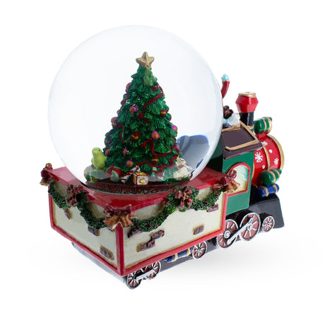 Children Riding Train Musical Water Snow Globe ,dimensions in inches: 8.3 x 7 x 4.6