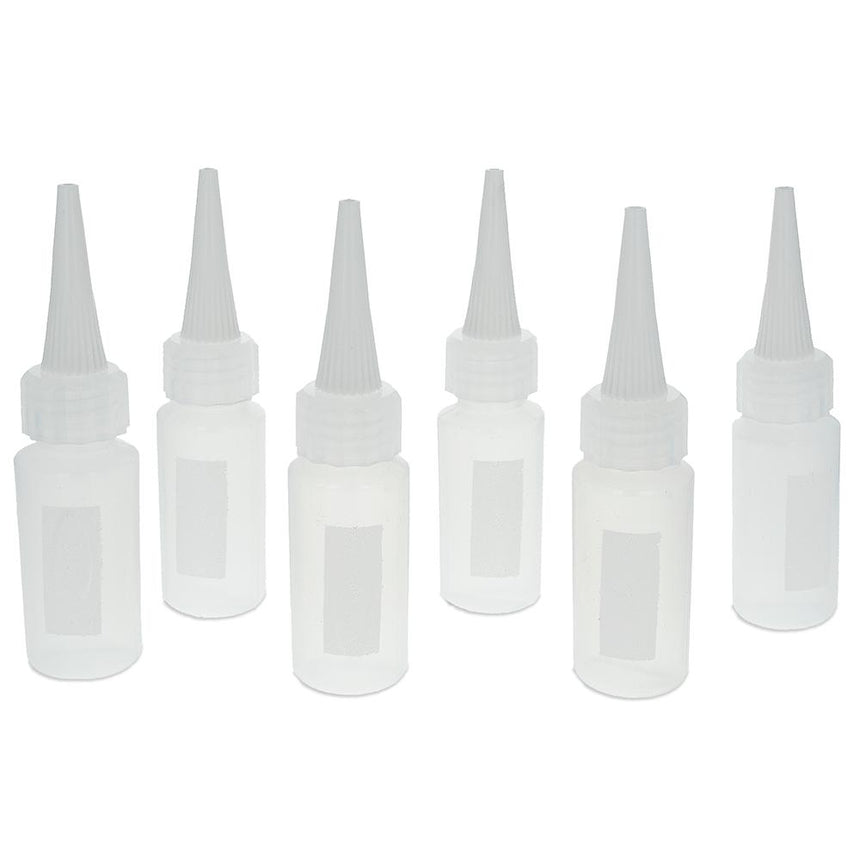 Plastic Set of 6 Plastic Bottles for Liquids Application for Liquids Bottles 1 oz in White color