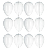 Plastic Set of 12 Clear Fillable Openable Clear Plastic Eggs Ornaments 3.7 Inches in Clear color