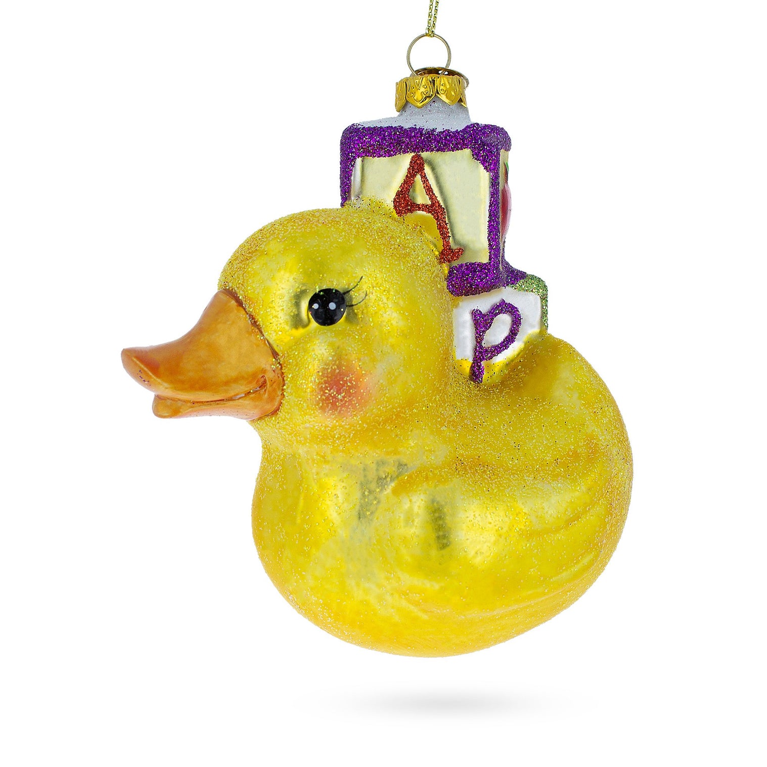 Buy Educational Yellow Duck with ABC Blocks - Blown Glass Christmas ...