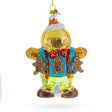 Glass Jolly Gingerbread Man Blown Glass Christmas Ornament in Multi color