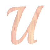 Wood Unfinished Wooden Playball Italic Letter U (6.25 Inches) in Beige color