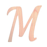 Wood Unfinished Wooden Playball Italic Letter M (6.25 Inches) in Beige color