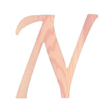 Wood Unfinished Wooden Playball Italic Letter N (6.25 Inches) in Beige color