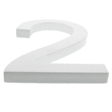 Wood Arial Font White Painted MDF Wood Number 2 (Two) 6 Inches in White color