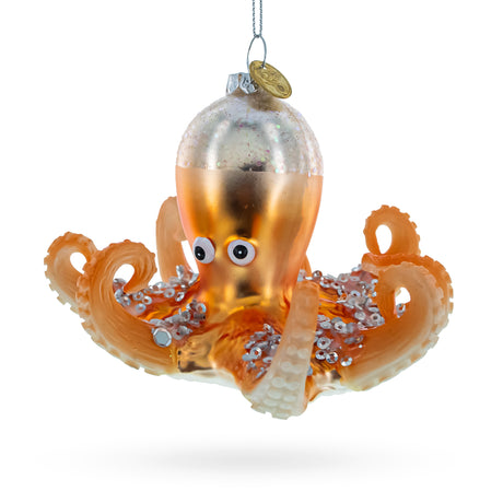 Glass Bright Octopus Blown Glass Christmas Ornament in Multi color