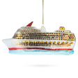 Glass Elegant Cruise Ship - Blown Glass Christmas Ornament in Multi color