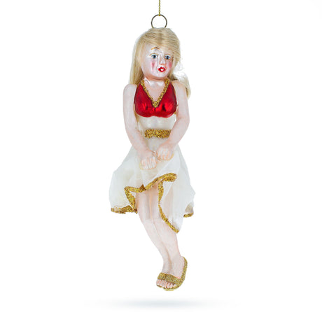 Glass Marilyn Monroe Blown Glass Christmas Ornament in Multi color