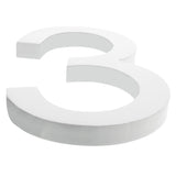 Wood Arial Font White Painted MDF Wood Number 3 (Three) 6 Inches in White color