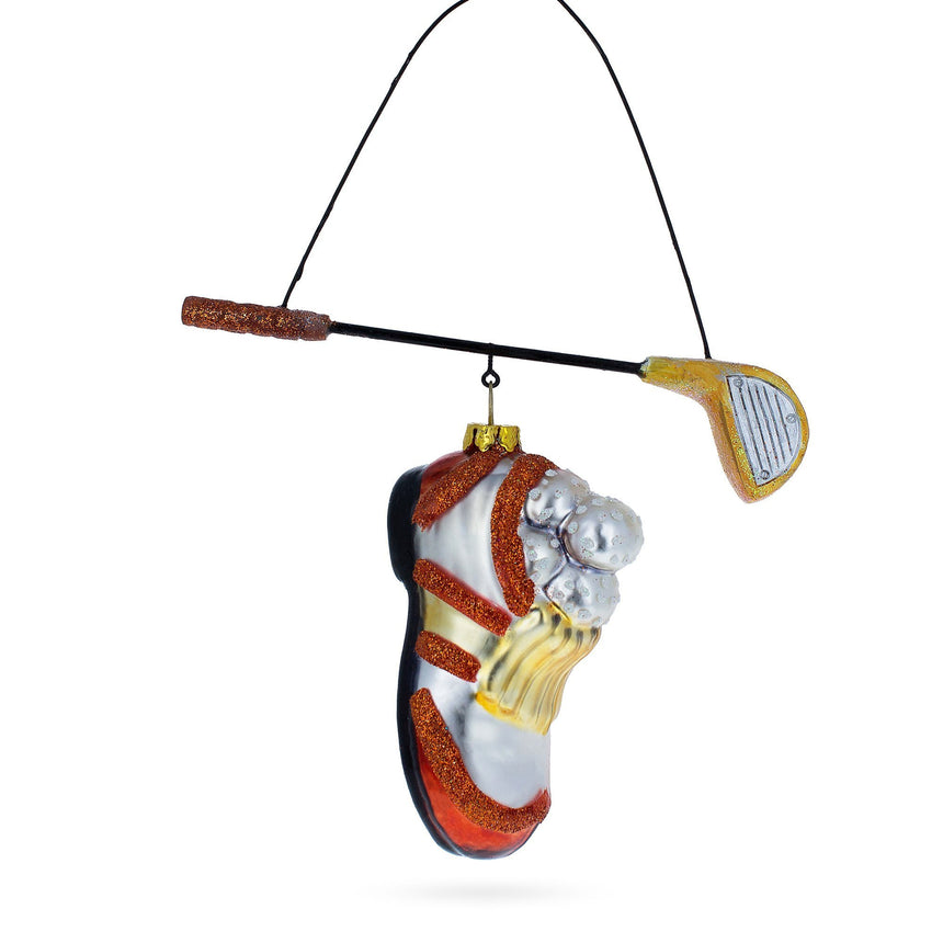 Glass Classic Golf Essentials Blown Glass Christmas Ornament in Multi color