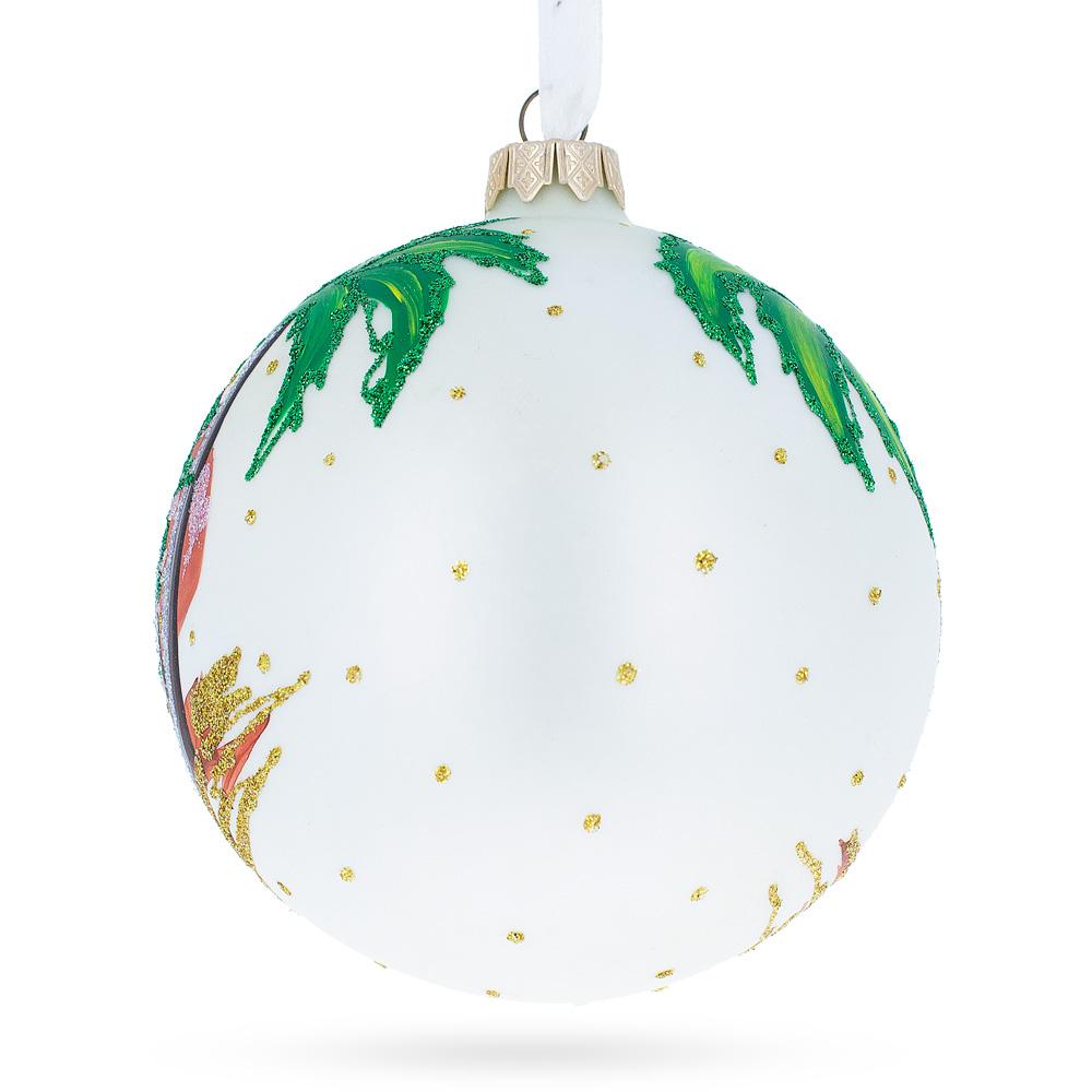 Festive Camel Blown Glass Ball Christmas Ornament 4 Inches