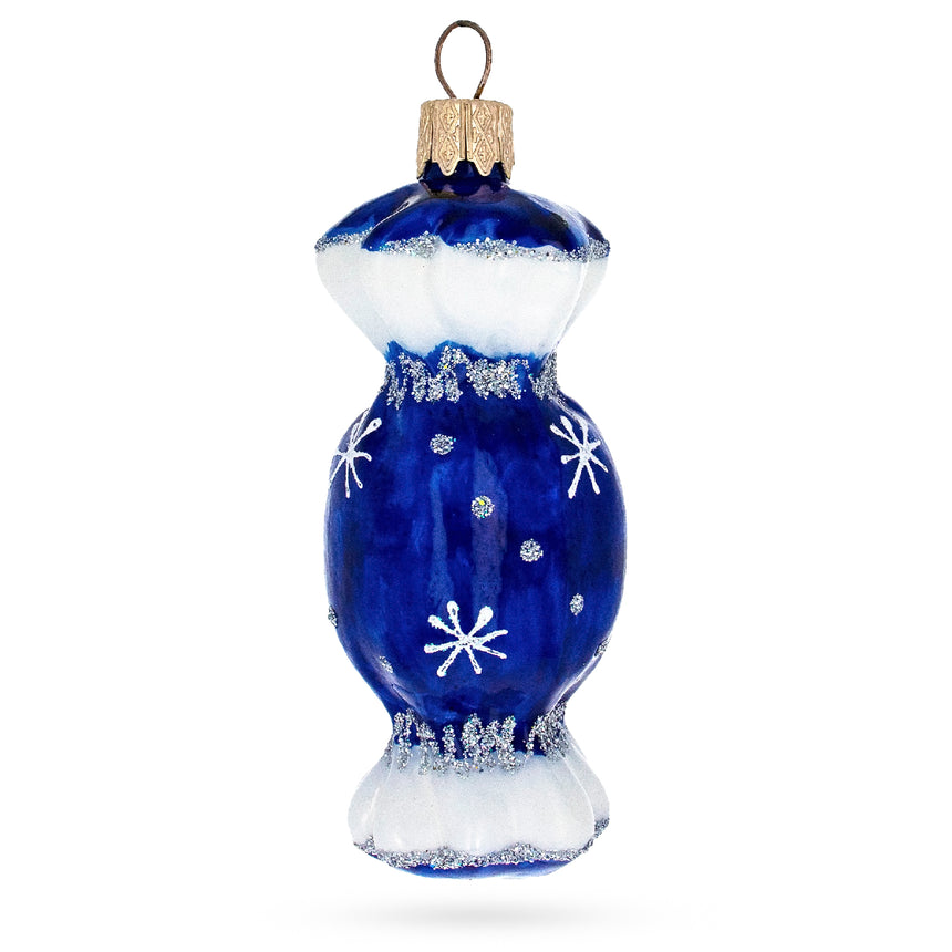 Glass Blue Candy Mini Glass Christmas Ornament in Blue color