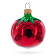 Glass Shiny Tomato Mini Glass Christmas Ornament 2.8 Inches in Red color Round