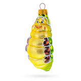 Glass Orange Caterpillar Glass Christmas Ornament in Yellow color