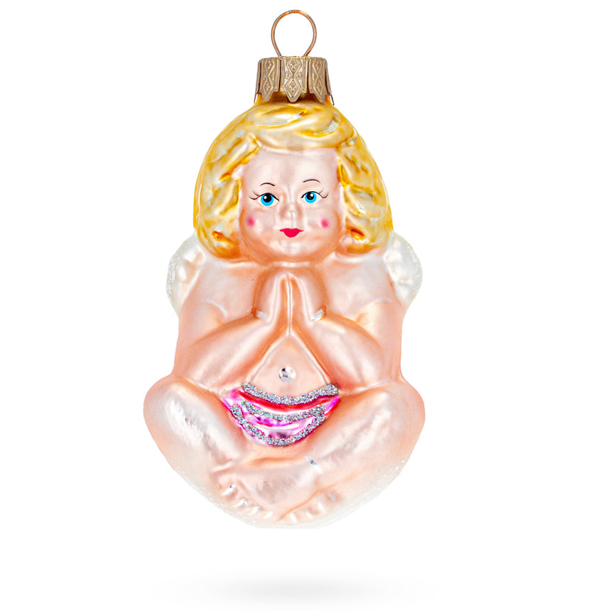 Glass Baby Angel Mini Glass Christmas Ornament in Multi color