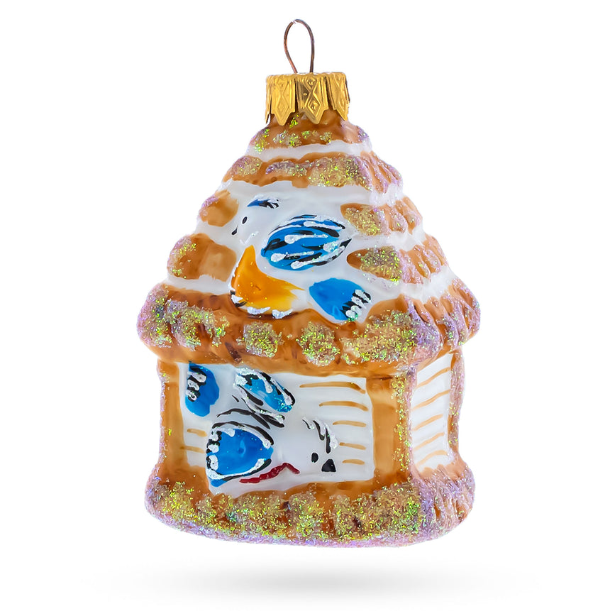 Glass Birdfeeder Mini Glass Christmas Ornament in Multi color