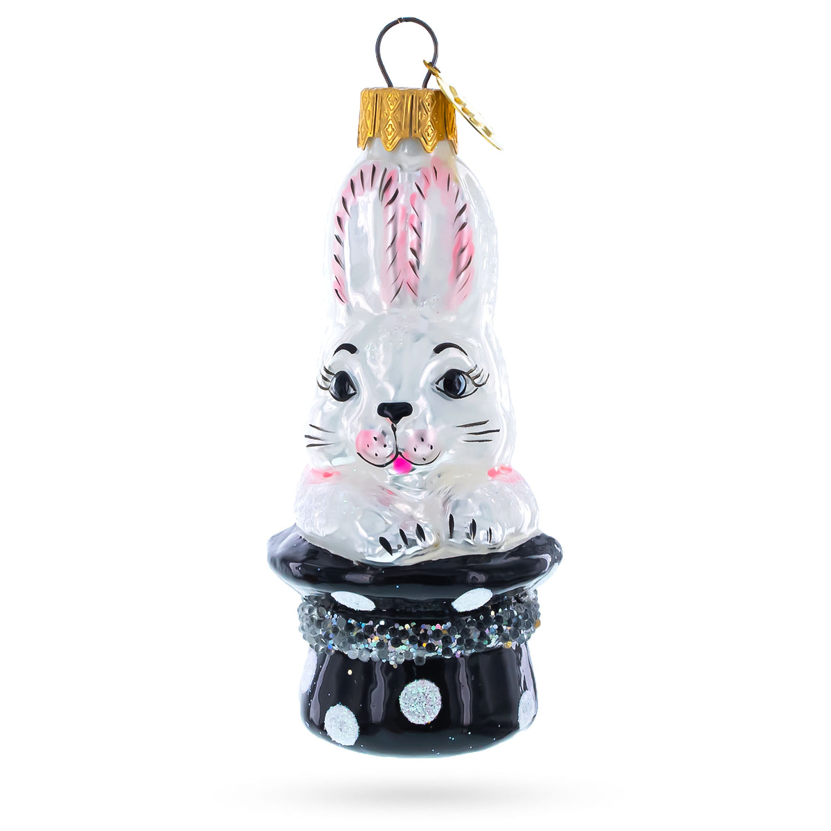 Buy Rabbit In Magician Hat Glass Christmas Ornament – BestPysanky