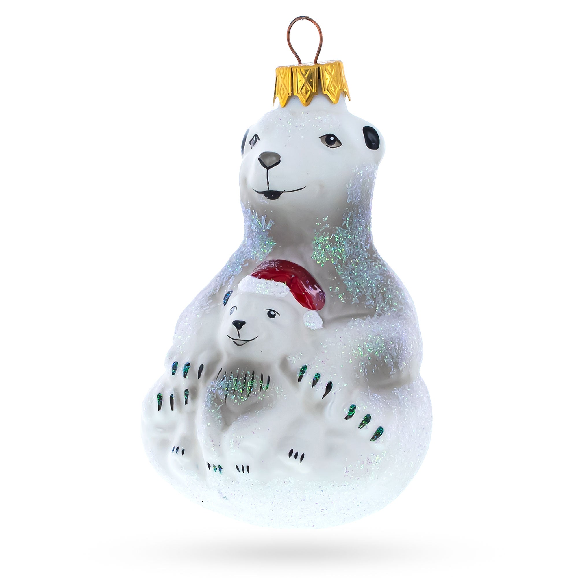 Mama Bear & Cubs Glitter Ornament