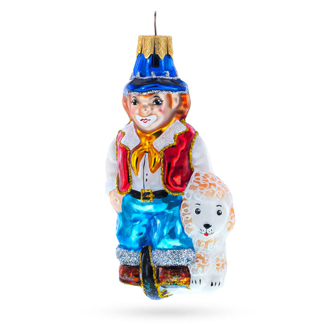 Glass Clown Riding Wheel Mini Glass Christmas Ornament in Multi color