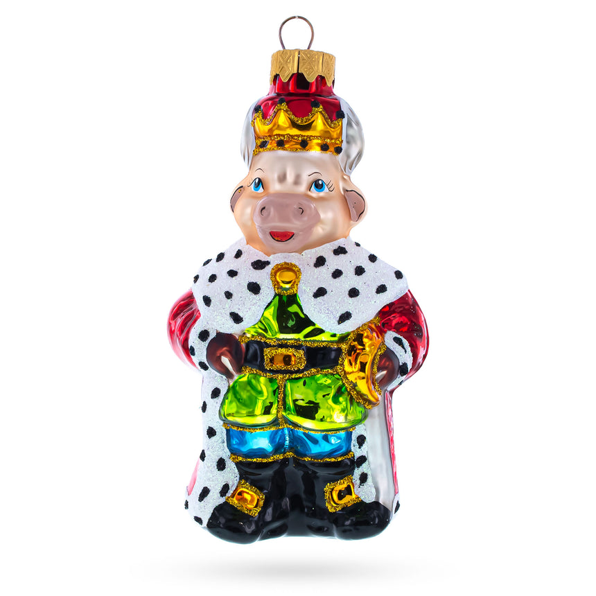 Glass Bull the King Mini Glass Christmas Ornament in Multi color