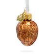 Glass Shiny Walnut Mini Glass Christmas Ornament in Brown color