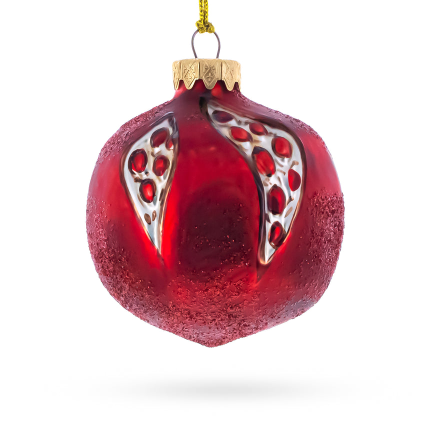 Glass Pomegranate Mini Glass Christmas Ornament in Red color Round