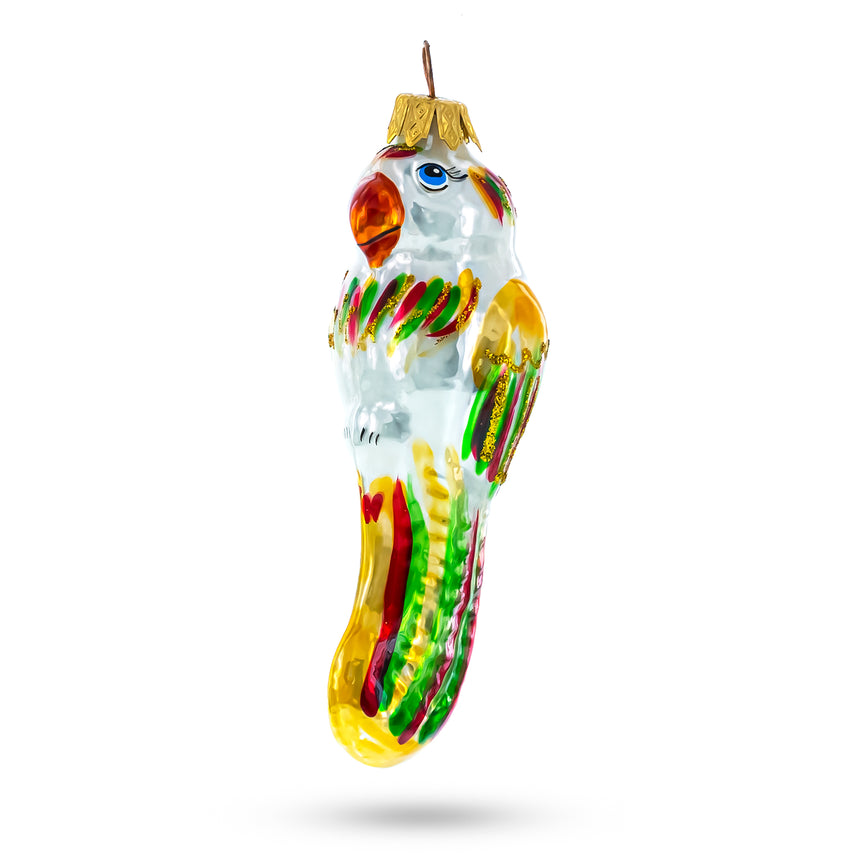 Glass Vibrant Parrot Mini Glass Christmas Ornament in Multi color