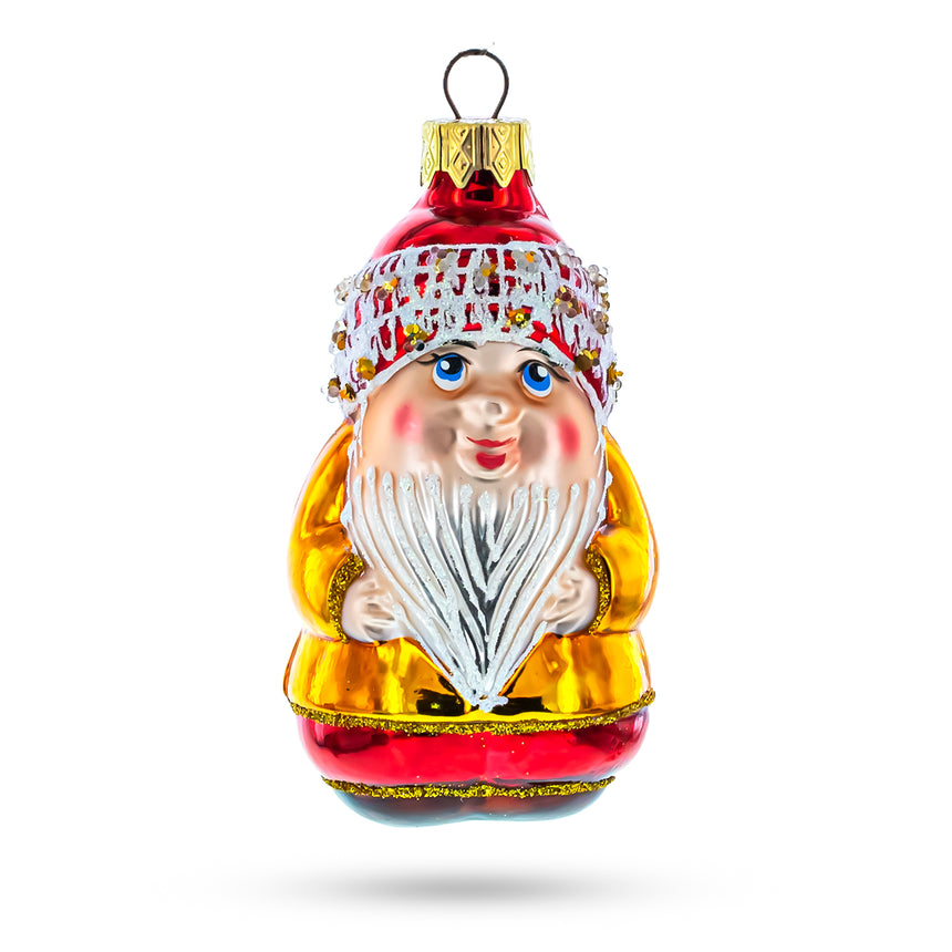 Glass Charming Gnome Mini Glass Christmas Ornament in Multi color