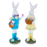 BestPysanky online gift shop sells Hand-painted Easter bunny figurines Resin bunny collectibles Artisan Easter bunnies Spring figurine set Easter table centerpiece