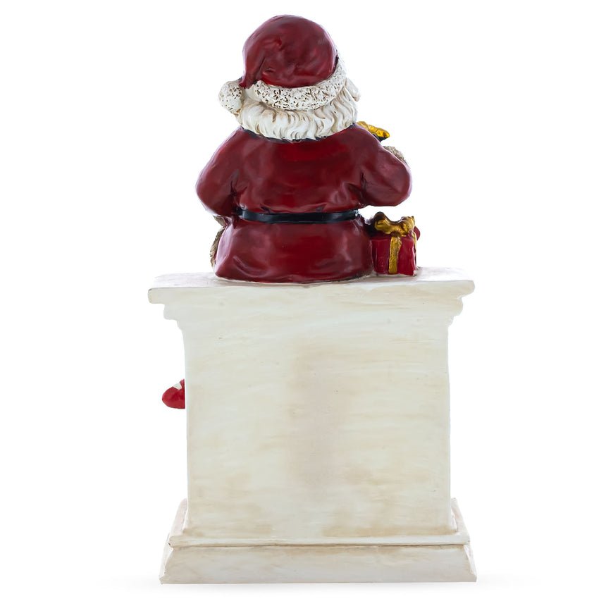 Shop Santa Sitting on a Fireplace LED Lights Figurine 7.75 Inches. Buy Christmas Decor Figurines Santa AL Red  Resin for Sale by Online Gift Shop BestPysanky Santa Claus figurine decoration