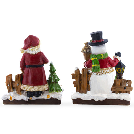 Shop Set of 2 Santa and Snowman Candle Holders 6 Inches. Buy Christmas Decor Figurines Santa AL Red  Resin for Sale by Online Gift Shop BestPysanky Santa Claus figurine decoration