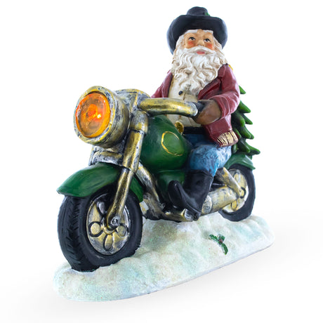 Shop Santa the Cowboy Riding Motorcycle LED Light Figurine 8.5 Inches. Buy Christmas Decor Figurines Santa AL Green  Resin for Sale by Online Gift Shop BestPysanky Santa Claus figurine decoration