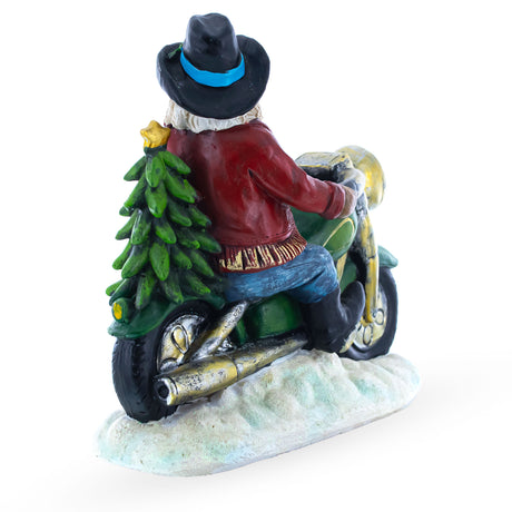 Santa the Cowboy Riding Motorcycle LED Light Figurine 8.5 Inches ,dimensions in inches: 8.5 x 8 x 9.95