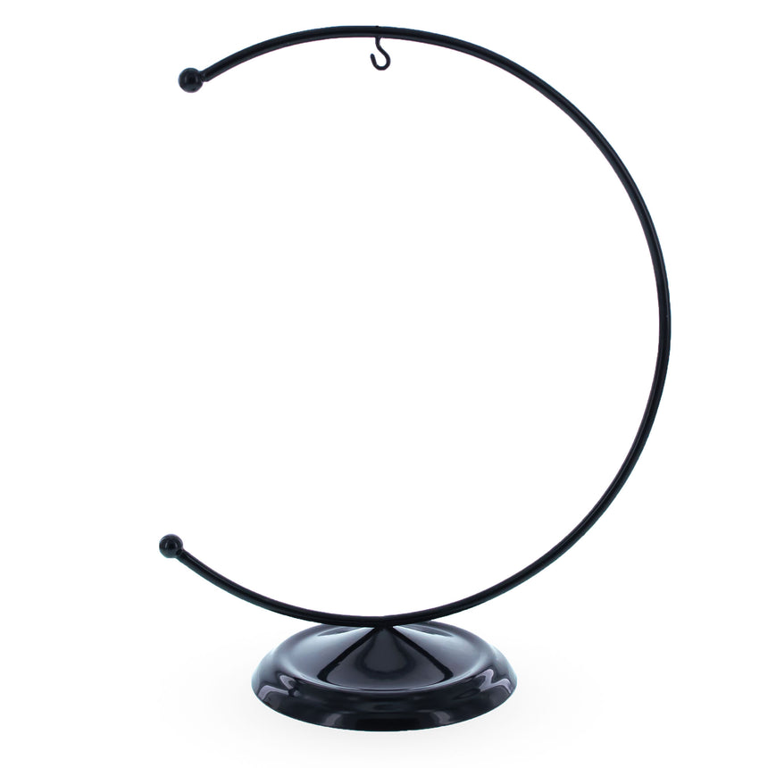 Metal C-Shape Black Metal Dimensional Solid Base Ornament Display Stand 5.9 Inches in Black color