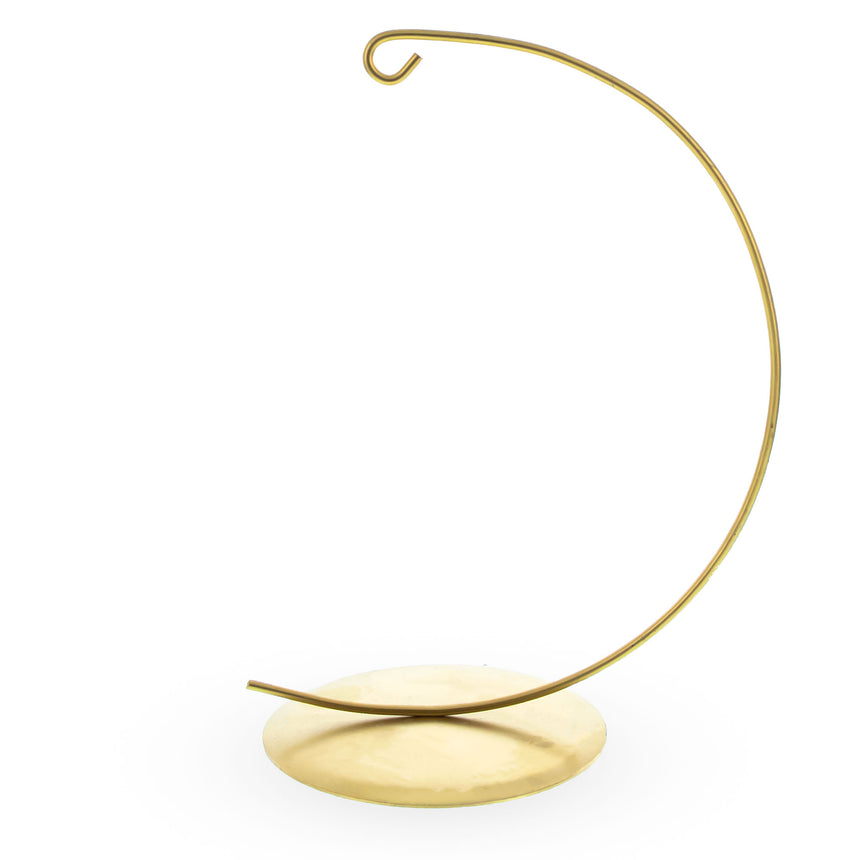 Metal Gold Curved Metal Solid Round Base Ornament Display Stand 5.9 Inches in Gold color