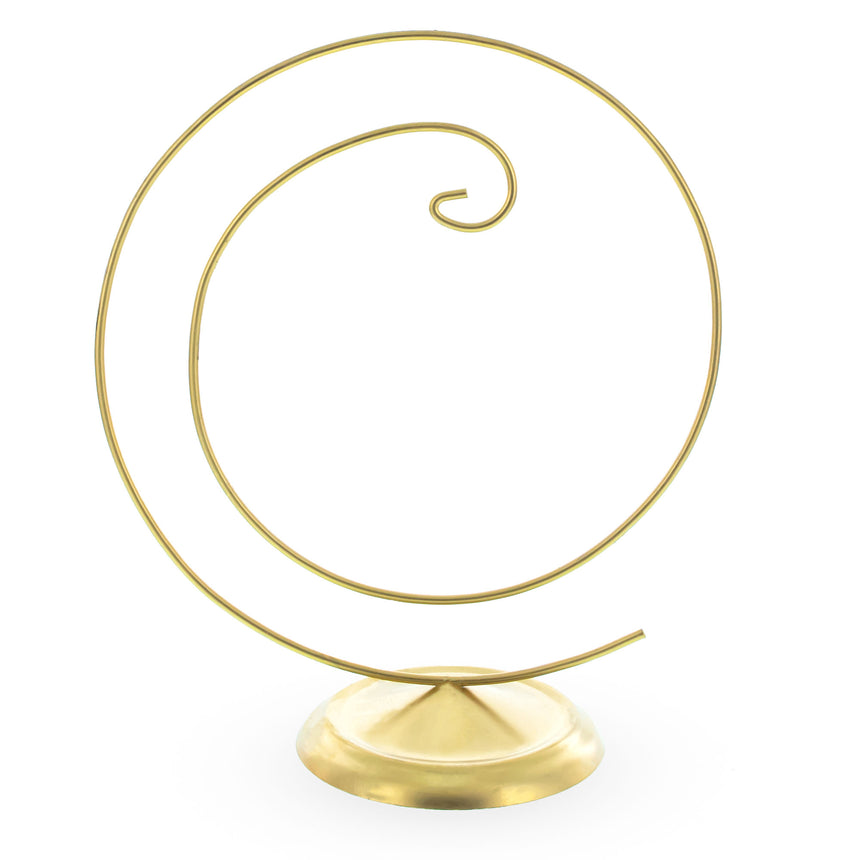 Metal Elegant Spiral Gold Metal Solid Round Base Ornament Display Stand 4 Inches in Gold color