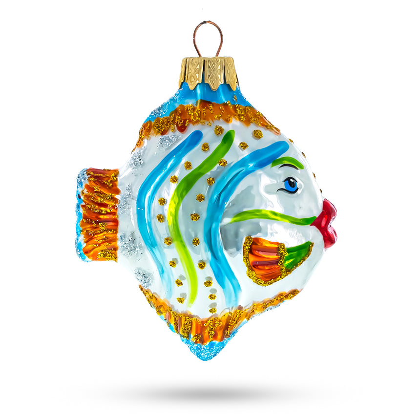 Glass Coral Reef Fish Mini Glass Christmas Ornament in Multi color