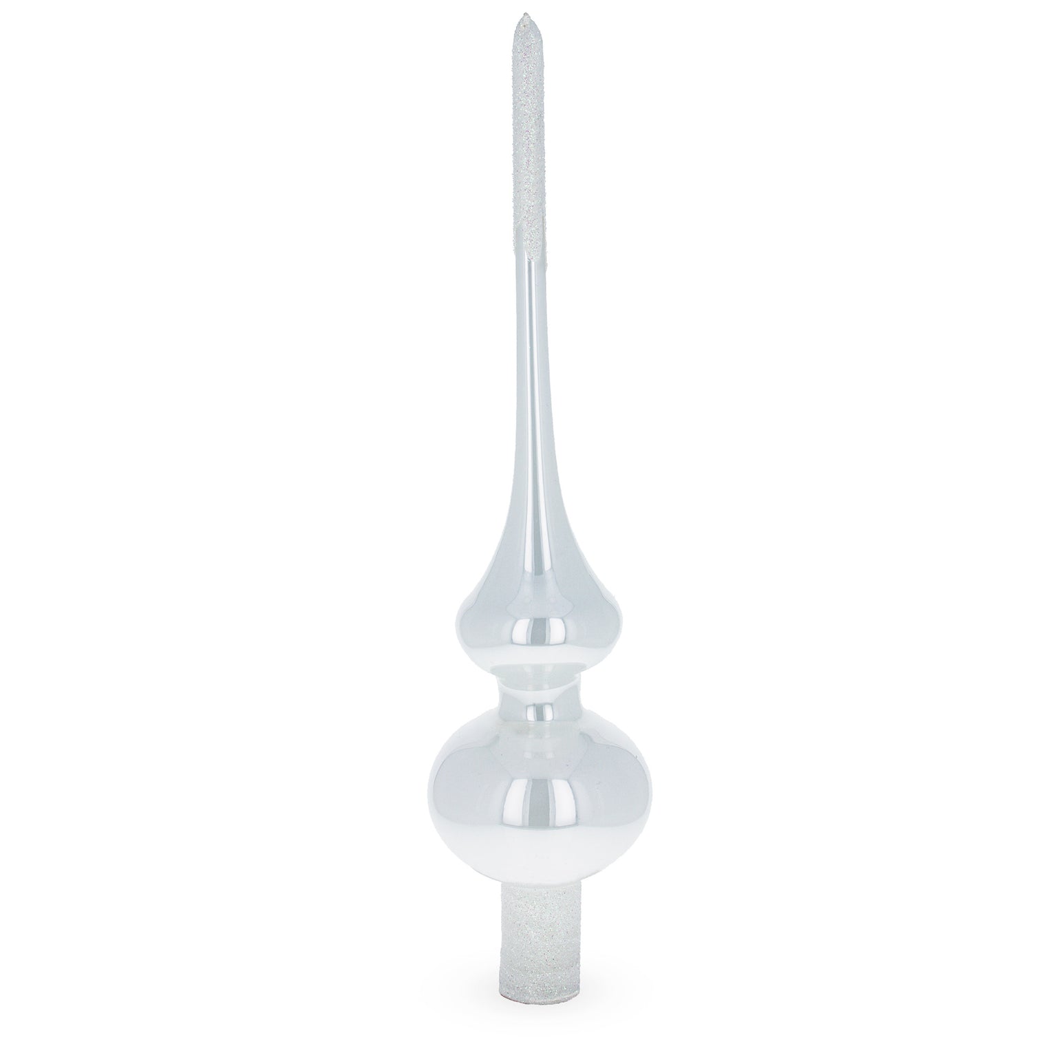 Buy Glossy White with Sparkling Top Hand Crafted Mouth Blown Glass ...