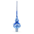 Glass Elegant Cobalt Bloom with Glittering Accents Glass Christmas Tree Topper in Blue color Triangle