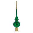 Glass Solid Green with Sparkling Top Blown Glass Christmas Tree Topper 11 Inches in Green color Triangle