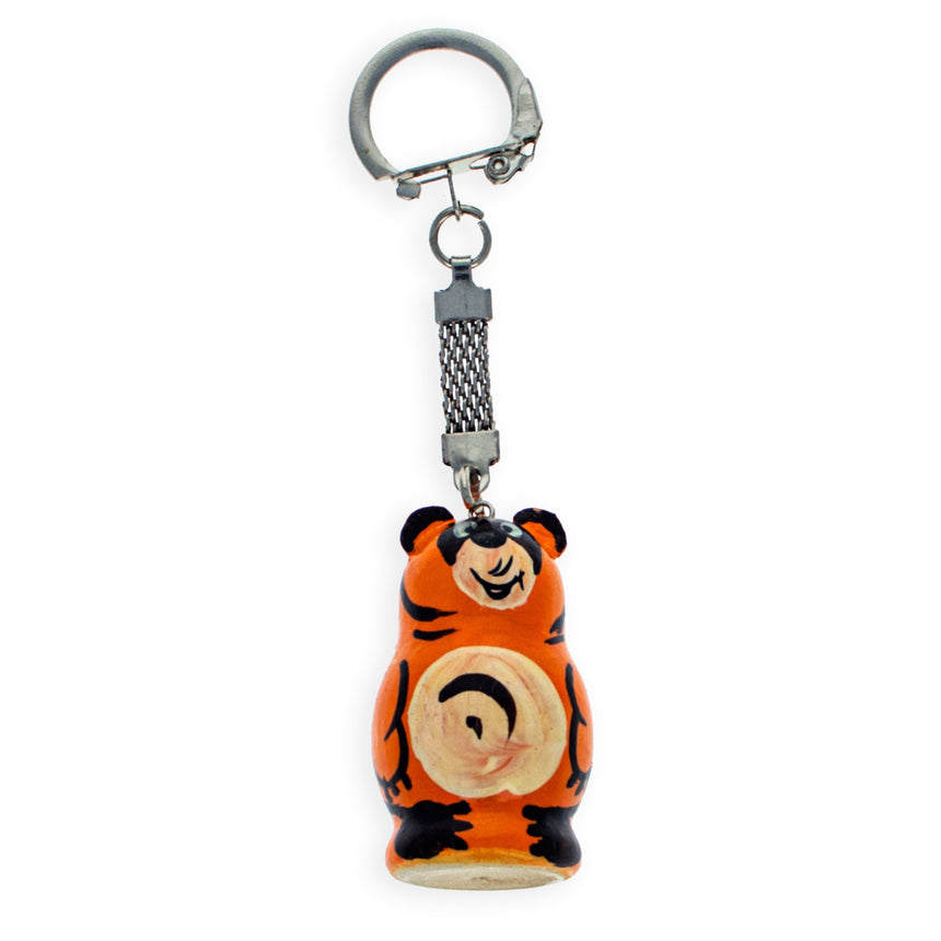 Wood Bear Wooden Key Chains 4 Inches in Multi color