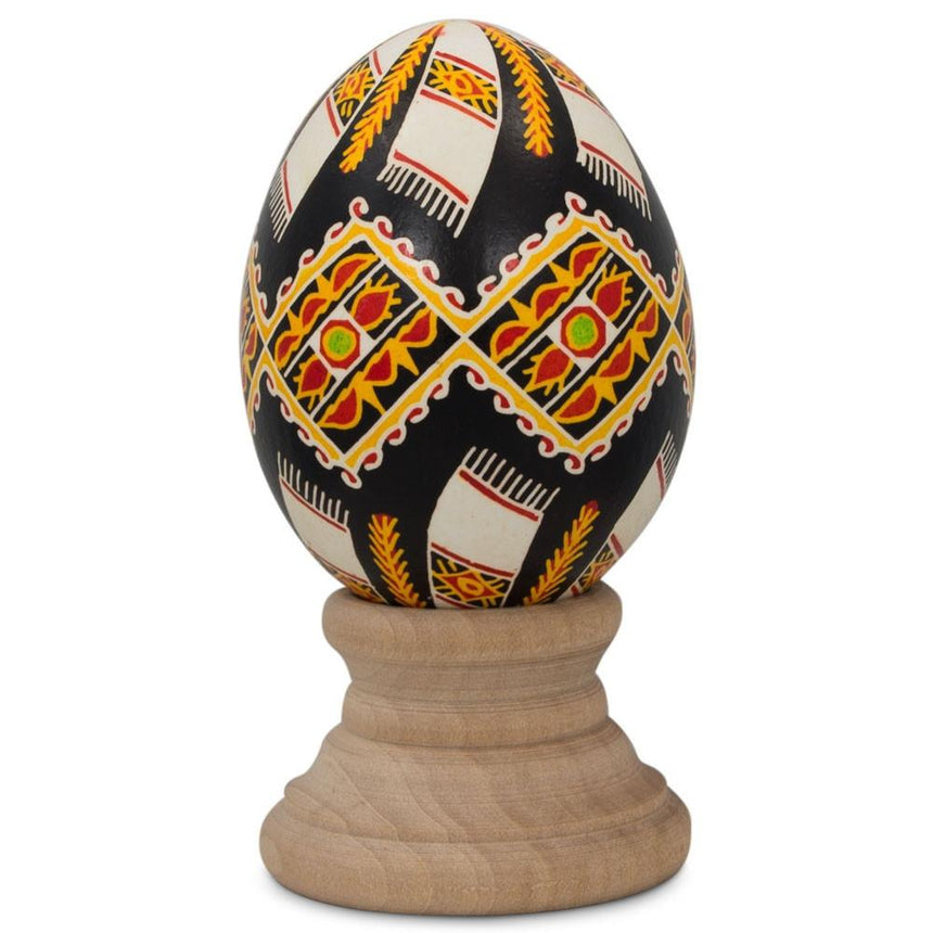 Eggshell Embroidered Towels Authentic Blown Real Eggshell Ukrainian Easter Egg Pysanka in Red color Oval