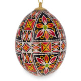 Eggshell Geometrical Authentic Blown Real Eggshell Ukrainian Easter Egg Pysanka Ornament in Red color Oval