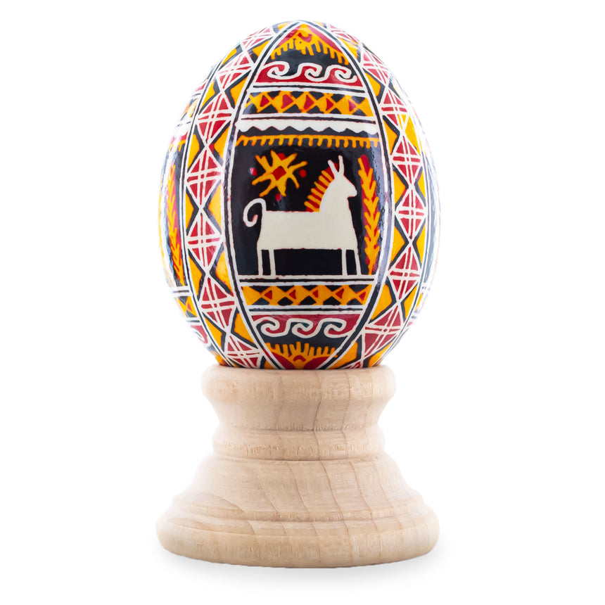 Eggshell Authentic Blown Real Eggshell Ukrainian Easter Egg Pysanka in Red color Oval