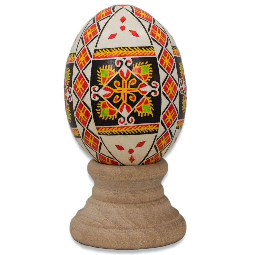 Eggshell Authentic Blown Real Eggshell Ukrainian Easter Egg Pysanka in Red color Oval