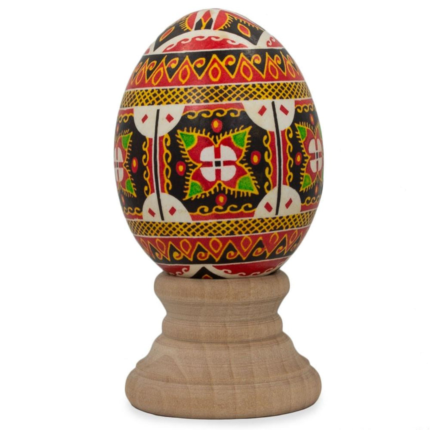 Eggshell Authentic Blown Real Eggshell Ukrainian Easter Egg Pysanka in Red color Oval