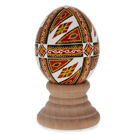 Eggshell Authentic Blown Real Eggshell Ukrainian Easter Egg Pysanka in Red color Oval